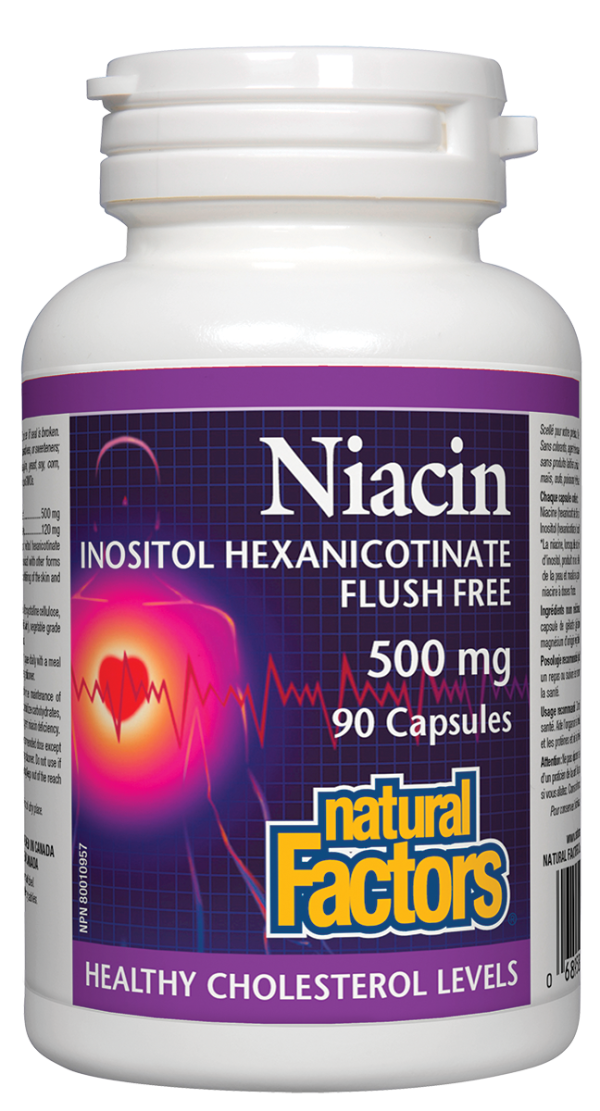 Natural Factors Niacin Inositol Hexanicotinate - Flush Free (500mg) (90 Caps) Fashion