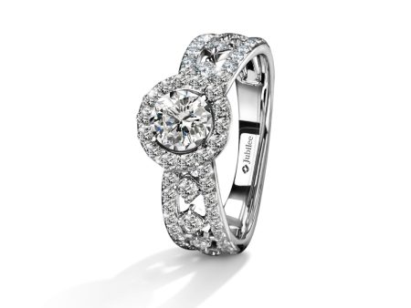 แหวนเพชร Round Floriss Dot Excellence Ring (Certificate: GIA) For Discount