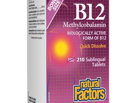 Natural Factors B-12 Methylcobalamin (1000mcg) BONUS (210 SubTabs) on Sale