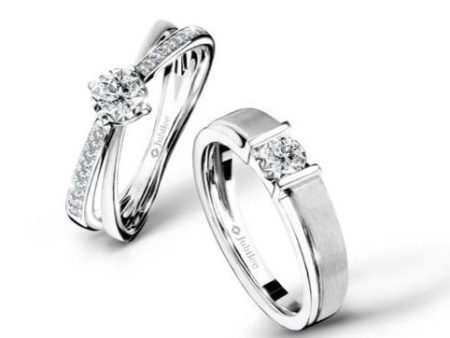 แหวนเพชร The Excellence of 19 Solitaire Twin Line Diamond Ring & Smart Tension Entwine Ring Hot on Sale