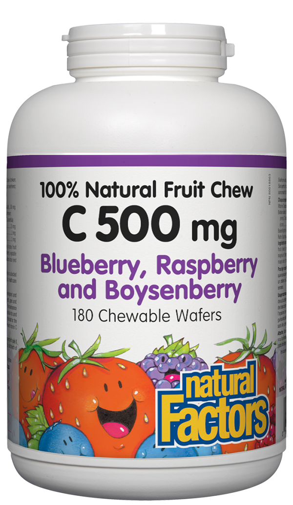 Natural Factors Vitamin C Chewables Blueb Rasp Boysenberry (180 Tabs) For Sale