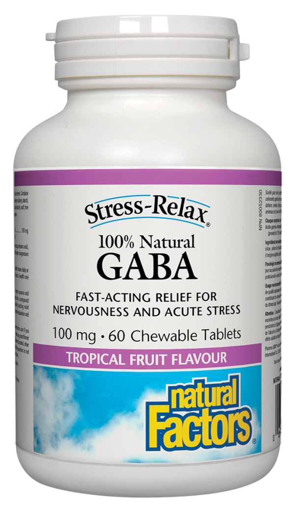 Natural Factors Stress-Relax GABA (100 mg) (60 Chewable Tablets) Online now