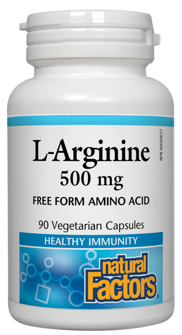 Natural Factors L-Arginine (500mg) (90 Vegetarian Capsules) on Sale