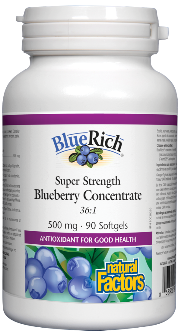 Natural Factors BlueRich Blueberry Concentrate (90 SoftGels) Online