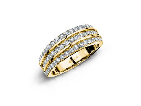 แหวนเพชร Three Line Step Diamond Ring Fashion