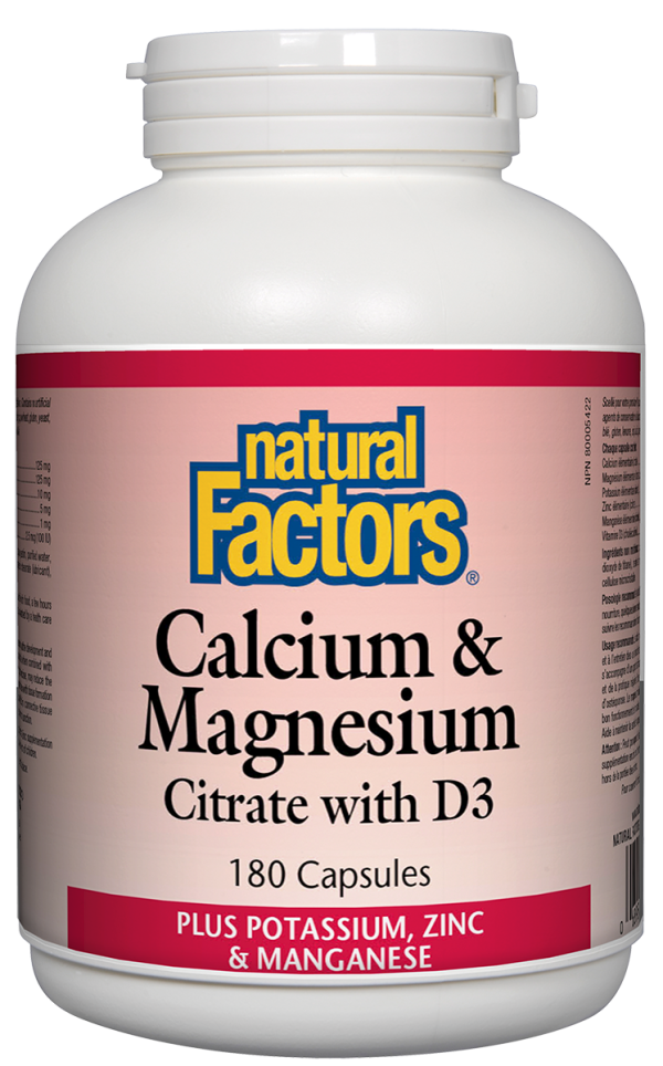 Natural Factors Calcium & Magnesium Citrate with D (180 Capsules) For Cheap