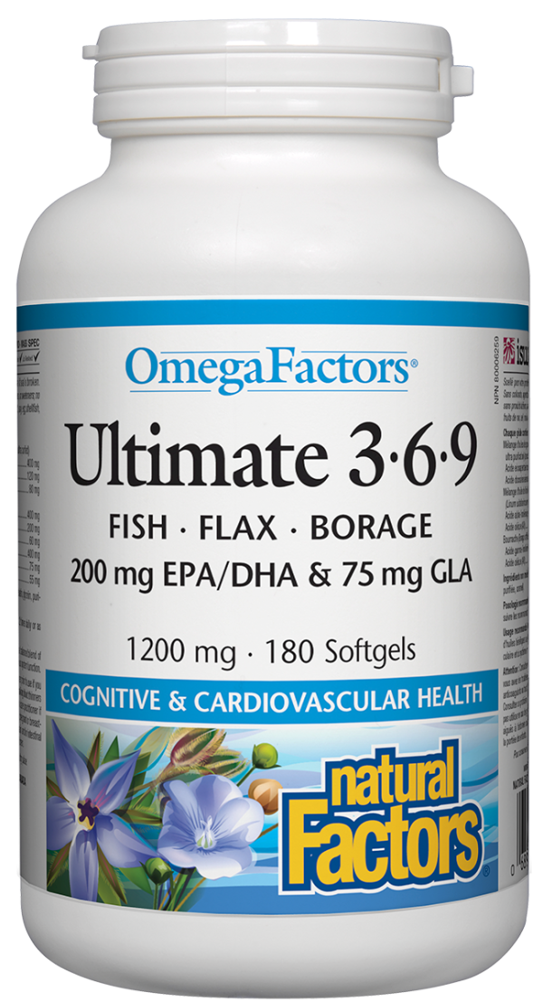 Natural Factors OmegaFactors Ultimate 3-6-9 (180 SoftGels) Fashion