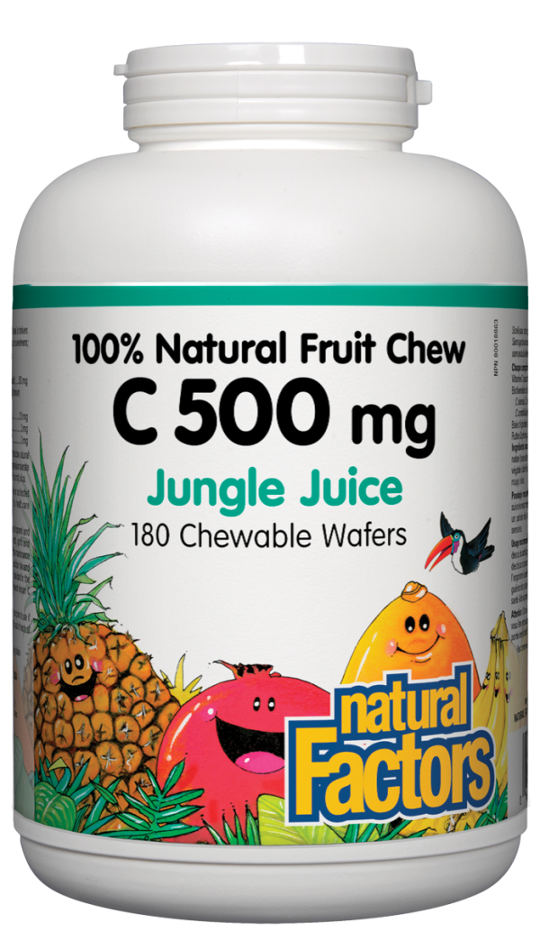 Natural Factors Natural Fruit Chew C (500mg) Jungle Juice (180 Chewables) Sale