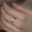 แหวนเพชร Single Spectrum White-Rose Band Ring Online