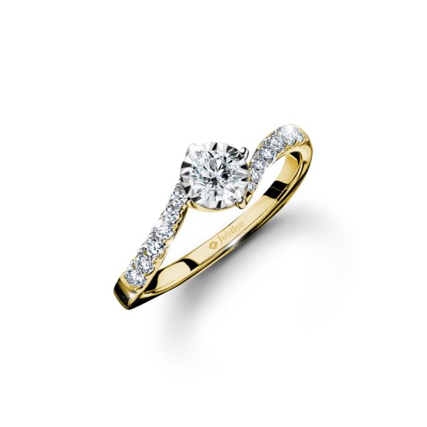 แหวนเพชร Solitaire Stylish Curve Ring Online now