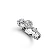 แหวนเพชร Mini Three Stone Halo Ring For Cheap