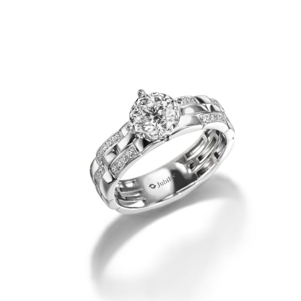 แหวนเพชร Lumiere Brique Triple Row Solitaire Ring Online Hot Sale