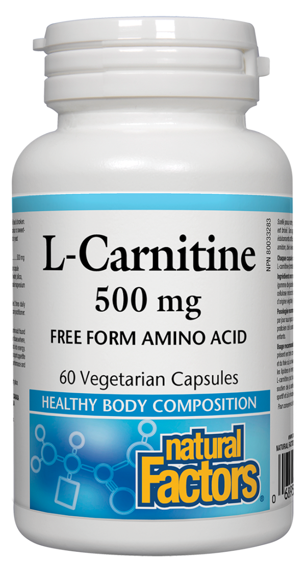 Natural Factors L-Carnitine (500mg) (60 Vegetarian Capsules) Supply