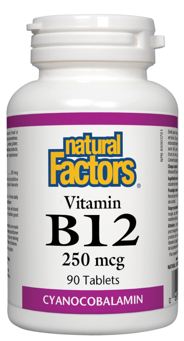 Natural Factors B-12 Cyanocobalamin (250 mcg) (90 Tablets) Online now