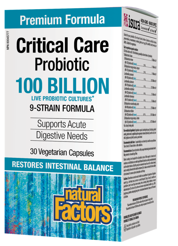 Natural Factors Critical Care Probiotic 100 Billion (30 Vegetarian Capsules) Hot on Sale