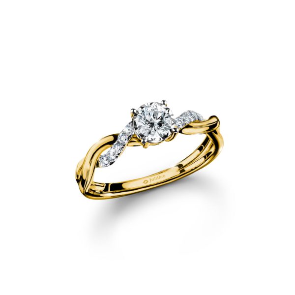 แหวนเพชร Spiral Twist Pave Solitaire Ring Online Sale