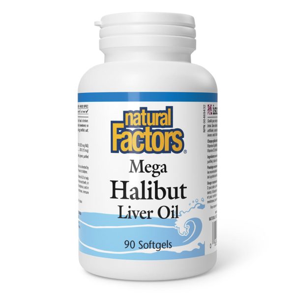 Natural Factors Mega Halibut Liver Oil (90 SoftGels) Hot on Sale