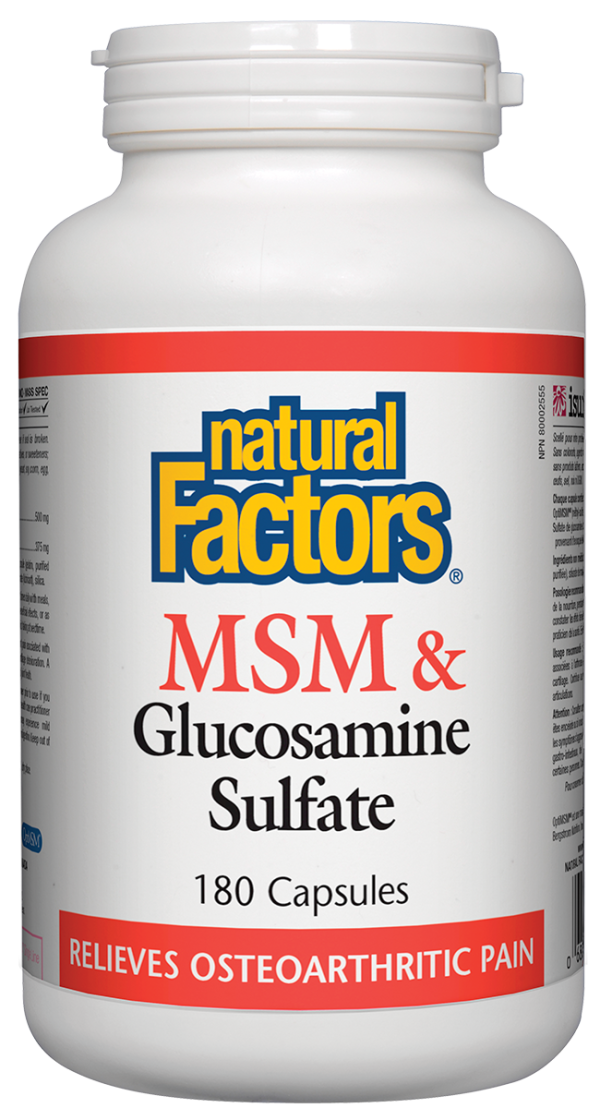 Natural Factors MSM & Glucosamine Sulfate (180 Capsules) Online now