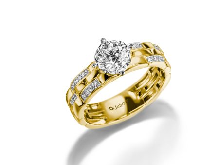 แหวนเพชร Lumiere Brique Triple Row Solitaire Ring Online Hot Sale