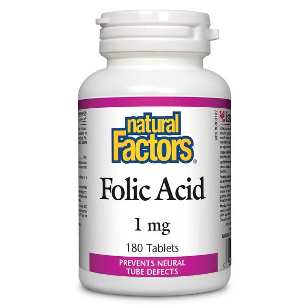 Natural Factors Folic Acid (1mg) (180 Tablets) on Sale