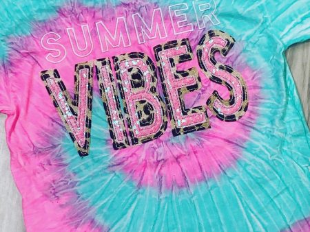 SUMMER VIBES Tie Dye Shirt Cheap