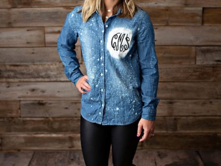 Monogrammed Chambray Button Up Shirt - 2020 Discount