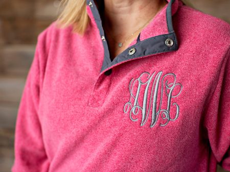 Bayview Quarter Button Monogrammed sweatshirt - 2020 Online now