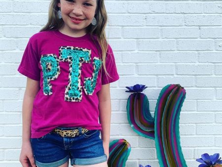 Double stacked Leopard Sequin Monogram Tee - 2021 For Cheap